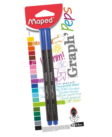 Grafiniai rašikliai Maped Graph Peps, 0.4 mm, mėlyna