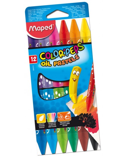 Aliejinės pastelės MAPED Color Peps, 12 spalvų