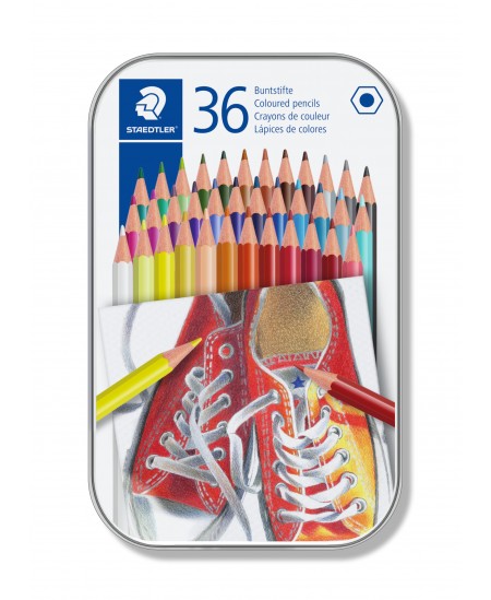 Värvilised pliiatsid STAEDTLER 175, metallkarbis, 36 värvi
