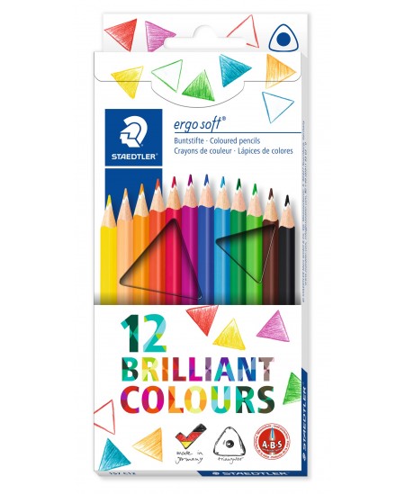 Värvilised pliiatsid STAEDTLER Ergo soft, 12 värvi