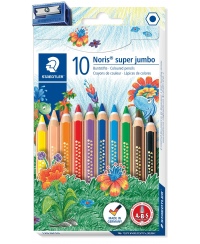 Spalvoti pieštukai STAEDTLER Super jumbo 129, su drožtuku, 12 spalvų
