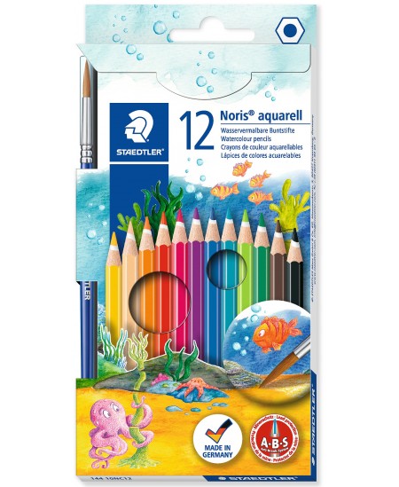 Spalvoti pieštukai STAEDTLER Noris Club, akvareliniai, 12 spalvų