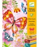 Glitter joonistuskomplekt DJECO Säravad liblikad, 15x21 cm, 4 pilti