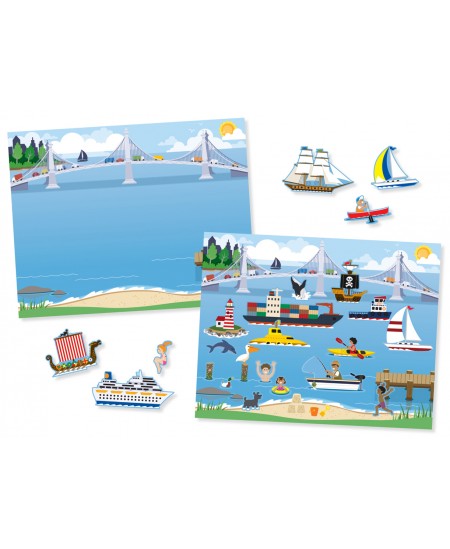 Korduvkasutatavate kleebiste komplekt MELISSA & DOUG Transport