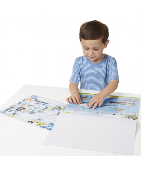 Korduvkasutatavate kleebiste komplekt MELISSA & DOUG Transport