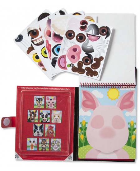 Korduvkasutatavate kleebiste komplekt MELISSA & DOUG Make a Face Farm