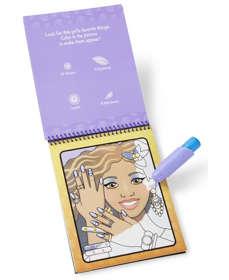 Veega joonistamise raamat MELISSA & DOUG Water Wow Meik ja maniküür