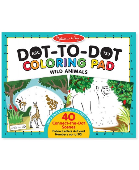 Punktide ühendamise ja värvimisraamat MELISSA & DOUG Metsloomad