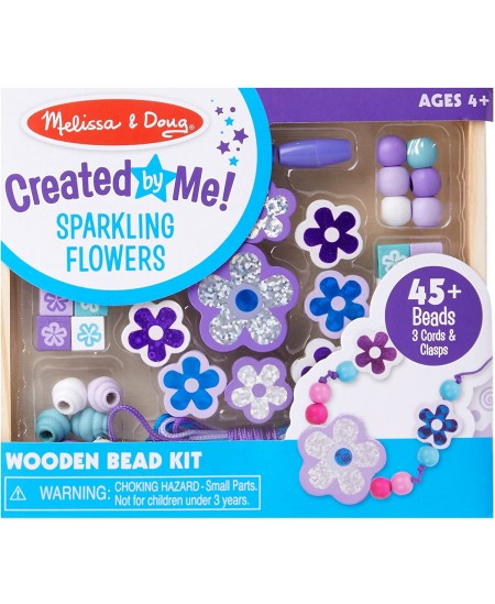 Puidust helmeste komplekt MELISSA & DOUG Hõõguvad lilled