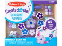 Medinių karoliukų vėrimo rinkinys MELISSA & DOUG Žėrinčios gėlės