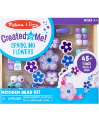 Medinių karoliukų vėrimo rinkinys MELISSA & DOUG Žėrinčios gėlės