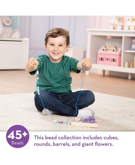 Puidust helmeste komplekt MELISSA & DOUG Hõõguvad lilled