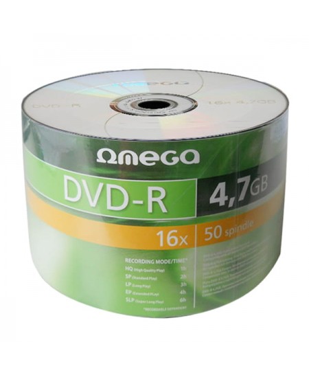 Andmekandja OMEGA DVD+R, 4,7 GB, 16X, 50 tk, torus
