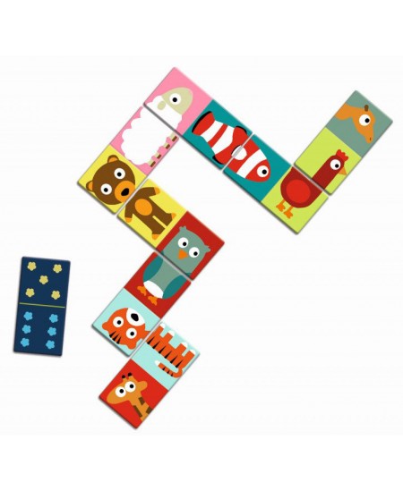 Arendav domino-pusle DJECO Animo, 28 detaili