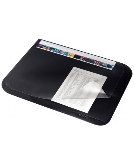 Kirjutusalus LEITZ PLUS läbipaistva klapiga, 500×650 mm, must