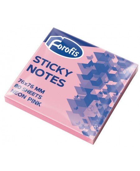Kleepmärkmed FOROFIS 76x76 mm, 80 lehte, roosad