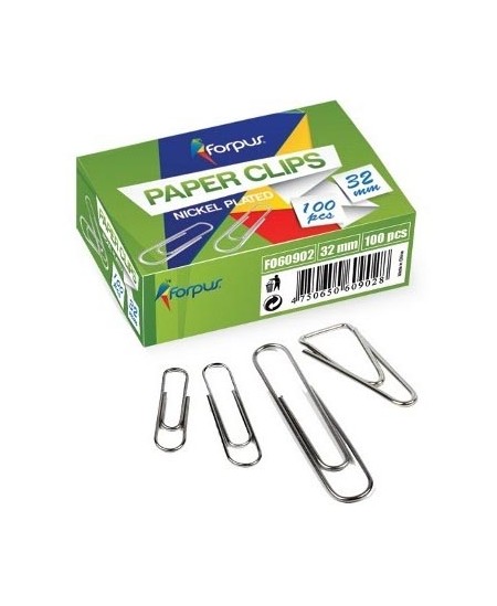 Kirjaklambrid FORPUS, 32 mm, 100 tk