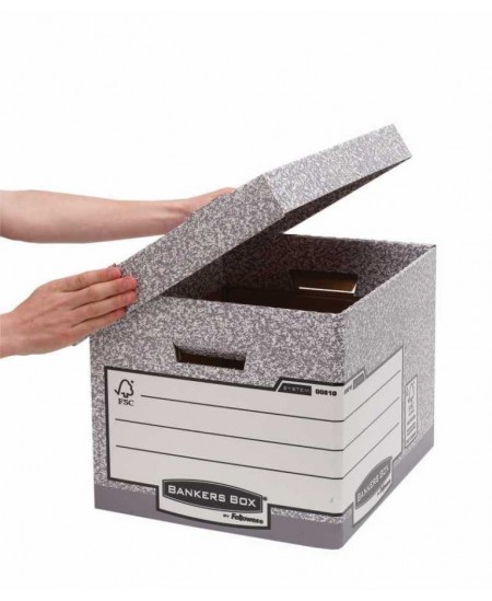 Arhiivikarp FELLOWES, 258×105×310 mm, hall-valge.