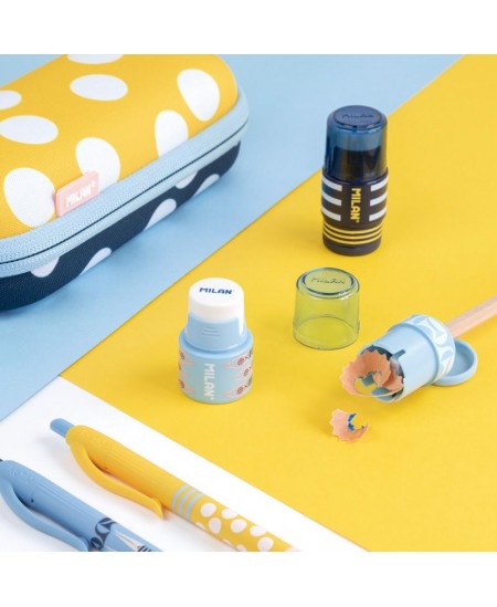 Kustutuskumm kaitseümbrise ja teritajaga MILAN EXTENSION Swims