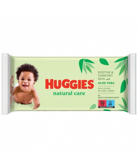 Niisked salvrätikud HUGGIES Natural Care, 56 tk.
