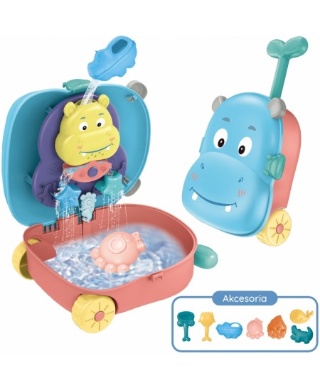 Vee ja liiva komplekt-kohver 3 in 1 WOOPIE Jõehobuke