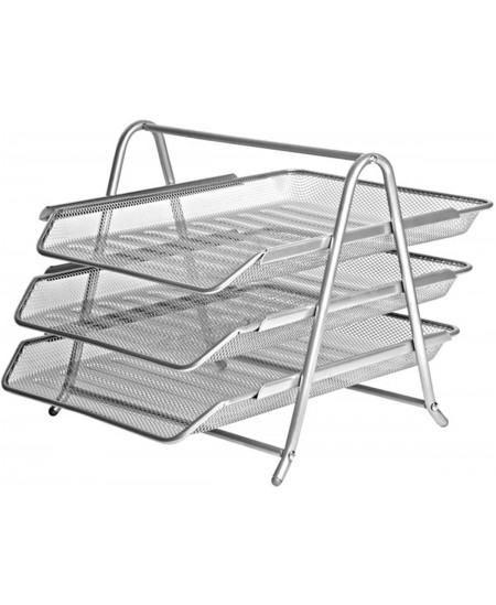 Perforeeritud metallist dokumendialus CENTRUM, 3-osaline, hõbedane