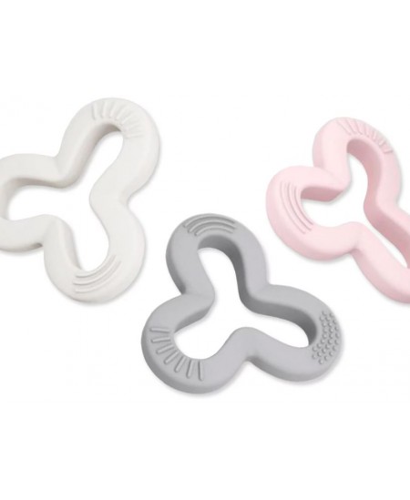 Silikoonist närimislelud HE OR SHE Shamrock, roosa ja valge, 2 tk