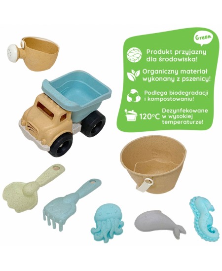 Liivakomplekt ämbri ja kalluriga WOOPIE Green, 8-osaline