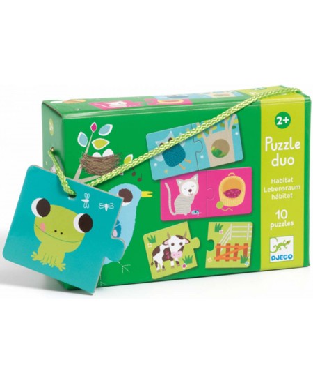 Topeltpusle kõige väiksematele DJECO Kes kus elab, 20 osa