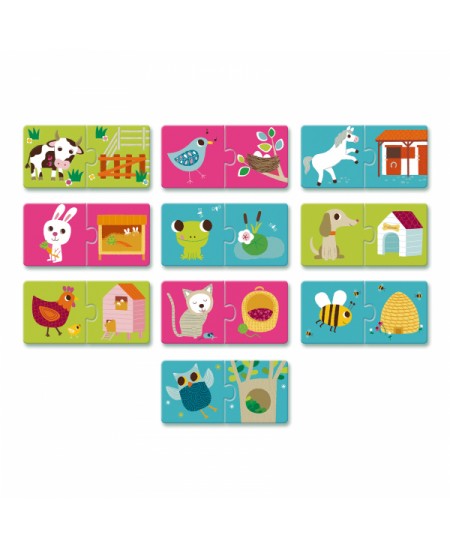 Topeltpusle kõige väiksematele DJECO Kes kus elab, 20 osa