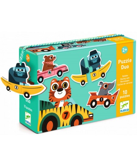 Topeltpusle väikelastele DJECO Sportautod, 20 osa