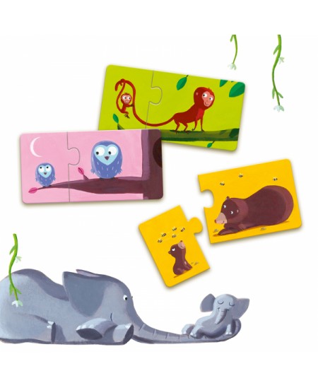 Topeltpusle väikelastele DJECO Emad ja pojad, 24 osa