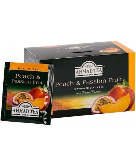 Must tee AHMAD, virsiku- ja passiooniiviljamaitseline, 20 tk