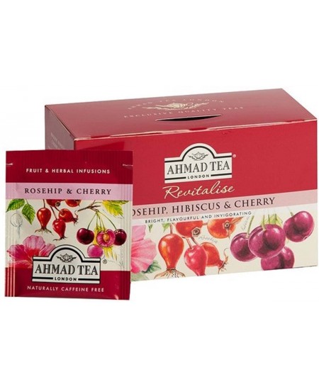 Puuviljatee AHMAD, kibuvitsa, hibiski ja kirsiga, 20 tk