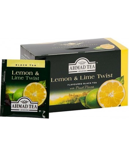 Must tee AHMAD, sidruni ja laimi maitseline, 20 tk
