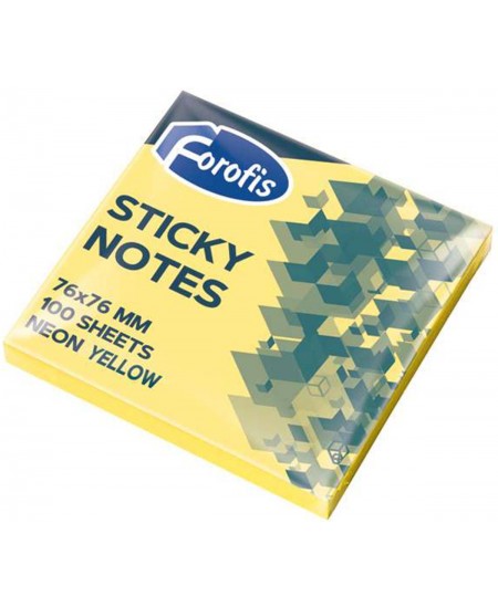 Kleepmärkmed FOROFIS 76x76 mm, 80 lehte, kollased