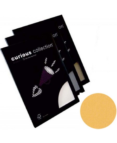 Pusiau skaidrus dekoratyvinis popierius CURIOUS TRANSLUCENTS Gold, 100 g/m2, A4, 50 lapų