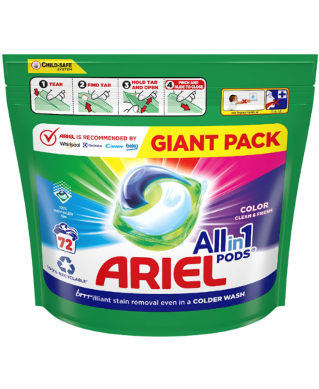 Pesukapslid ARIEL All-in-1, 72 kapslit