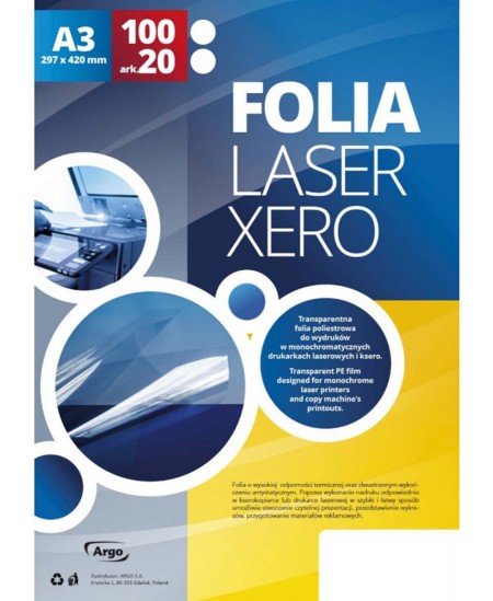 Grafoprojektori kiled (slaidid) lasertrükiks, A3, 100 tk.