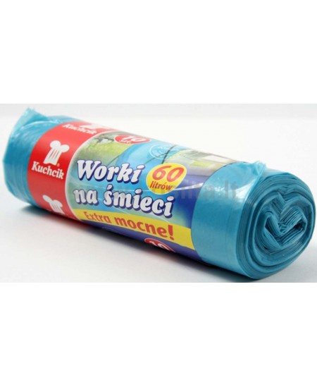 Prügikotid KUCHCIK, 60 l, 10 tk, paksus 28 µm, HDPE, sinised