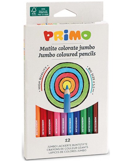 Värvipliiatsid PRIMO Jumbo, 12 värvi