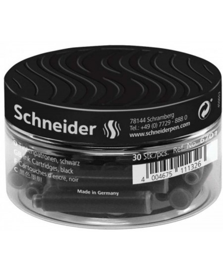 Tindikassetid SCHNEIDER, plastpurgis, mustad, 30 tk