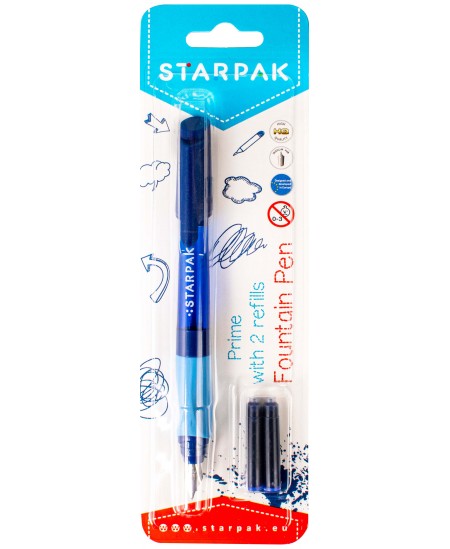 Täitesulepea STARPAK Fountain Pen Prime, sinine korpus, 2 kapsliga