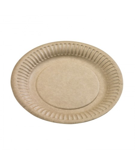 Ühekordsed jõupaberist (kraft) taldrikud, 15 cm, pruunid, 100 tk