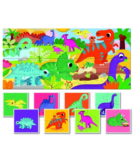 Kahepoolne pusle väikelastele LUDATTICA Dinosaurused, 32 osa