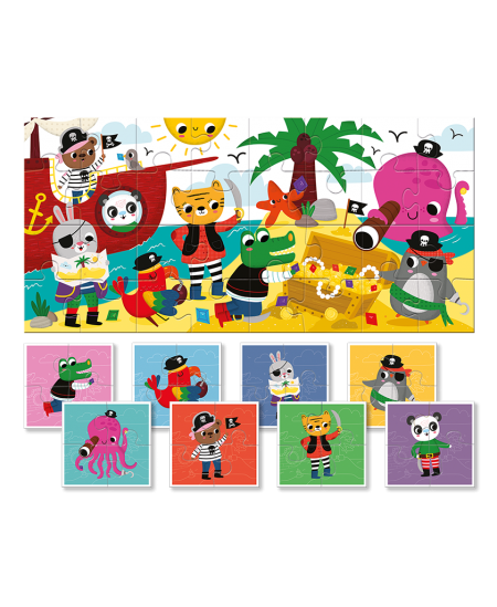 Kahepoolne pusle väikelastele LUDATTICA Piraadid, 32 osa