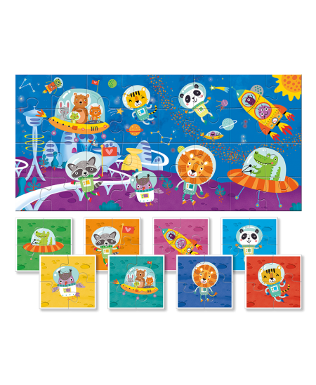Kahepoolne pusle väikelastele LUDATTICA Kosmos, 32 osa