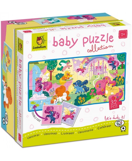 Kahepoolne pusle väikelastele LUDATTICA Ükssarvikud, 32 osa