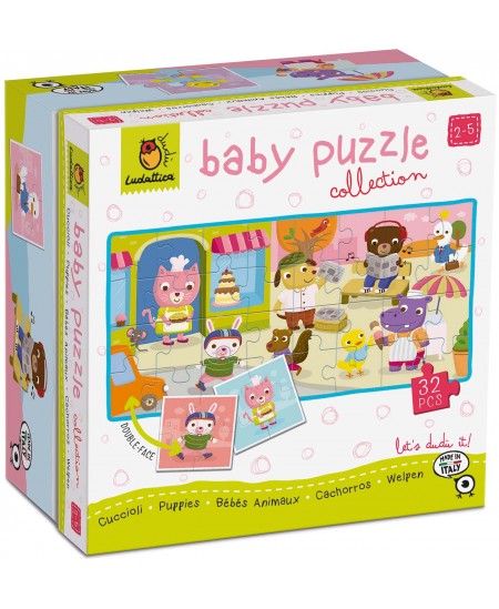 Kahepoolne pusle väikelastele LUDATTICA Kutsikad, 32 osa