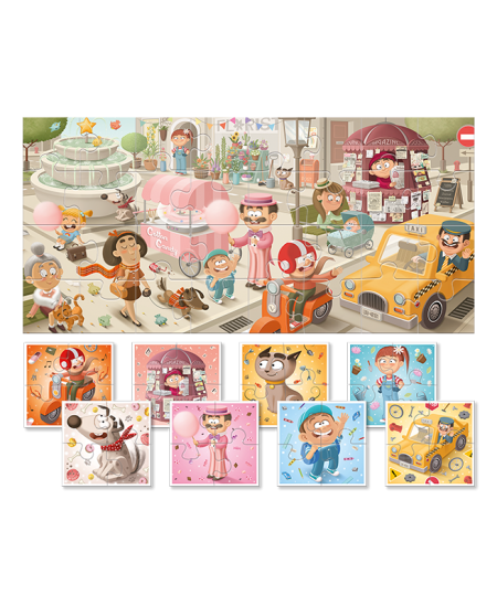 Kahepoolne pusle väikelastele LUDATTICA Linn, 32 osa